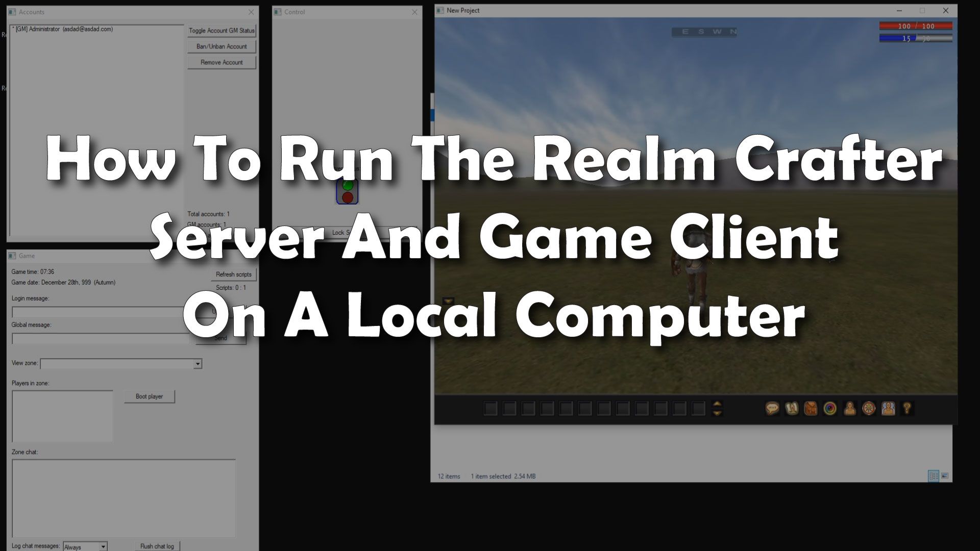 How To Run The Realm Crafter Server And Game Client On A Local Computer title image