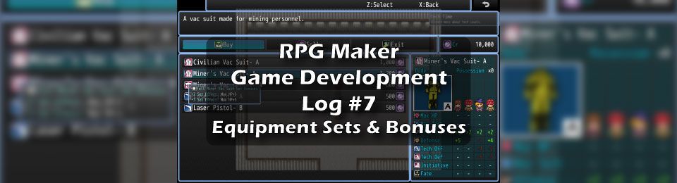 RPG Maker Game Development Log #7: Adding Equipment Sets &amp; Bonuses title