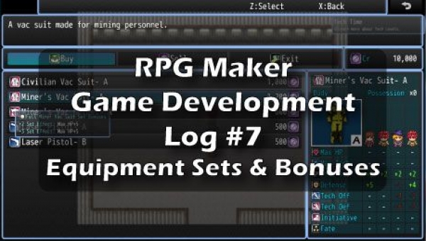 RPG Maker Game Development Log #7: Adding Equipment Sets &amp; Bonuses
