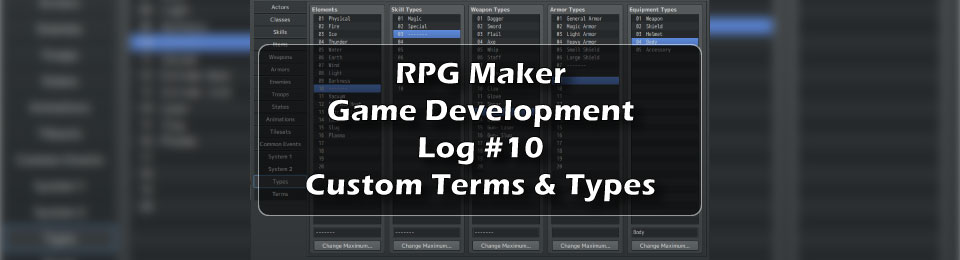 RPG Maker Game Development Log #10: Adding Custom Terms and Types