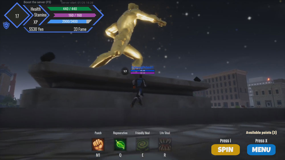 core game engine review heroes giant golden statue